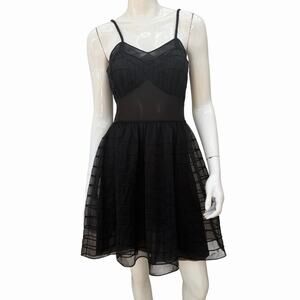Rare 1950’s Petticoat Full Slip Black Nylon Gothic, 32 Bouffant